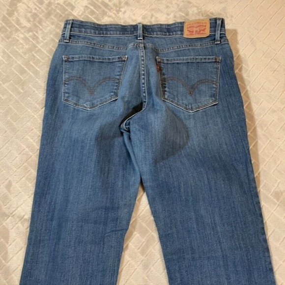 Levis Womens 10 Denim Jeans Blue 525 Perfect Waist Straight Mid Rise Stretch - Picture 11 of 13